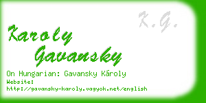 karoly gavansky business card